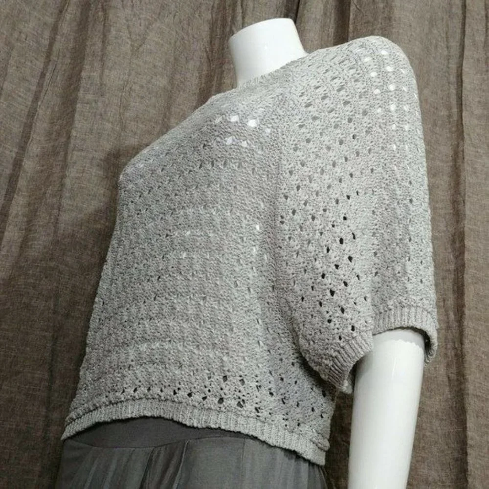 Melia Open Knit Dolman Sleeve Sweater Size XS